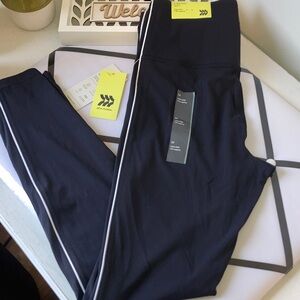 All in Motion Black Leggings with White Stripe (Brand New) Sz Medium (7/8 length